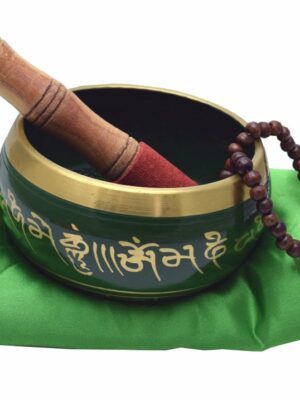 Singing Bowl Buddha 12cm Green