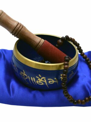 Singing Bowl Buddha 11cm Blue