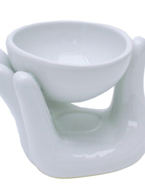 Holder Ceramic White Hand