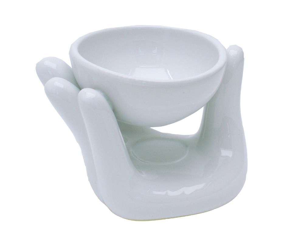 Holder Ceramic White Hand