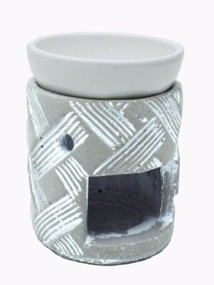 Oil Burner Ceramic Woven Grey