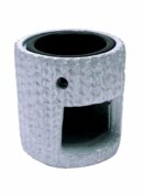 Oil Burner Ceramic Round Grey