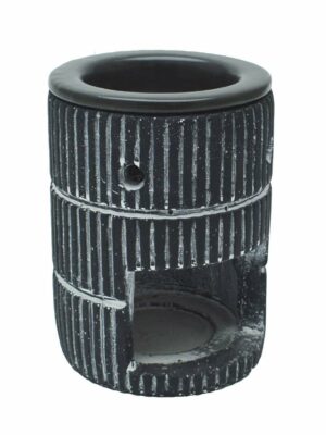 Oil Burner Ceramic Round Grey