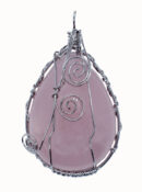 Pendant Drop Shape Fancy Rose Quartz