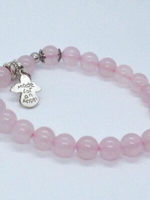 Bracelet 8mm Bead Rose Quartz Angel