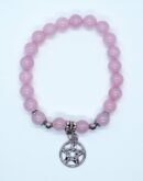 Bracelet 8mm Bead Rose Quartz Pentagram