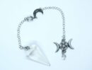 Pendulum Triple Moon Clear Quartz