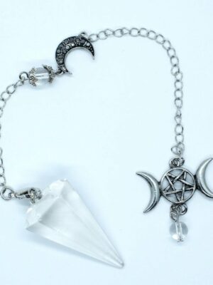 Pendulum Triple Moon Clear Quartz