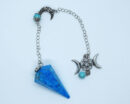 Pendulum Triple Moon Blue Howlite