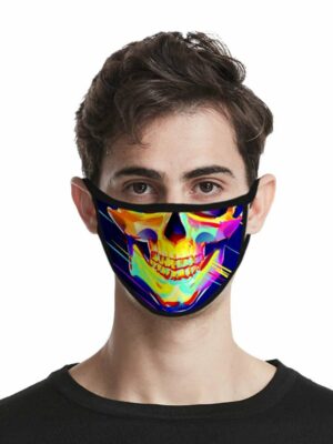 Mask Skull Smiling Colourful 2PCS