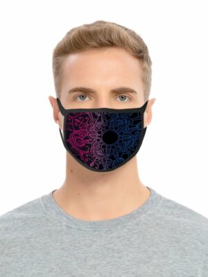 Mask Black Zentangle 2PCS
