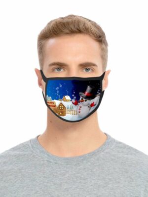 Mask Xmas Snowman in Garden 2PCS