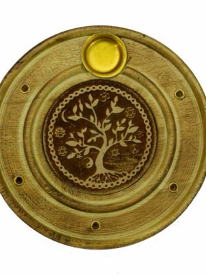 Incense Holder Wood Round TOL