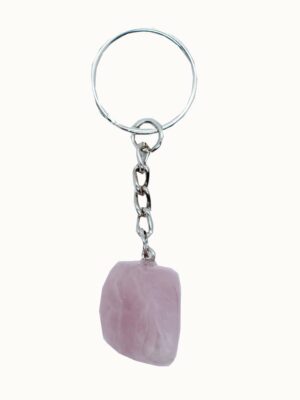 Keyring Tumble Stone Rose Quartz