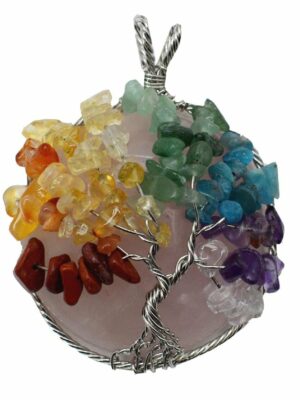 Pendant Chakra Tree Rose Quartz