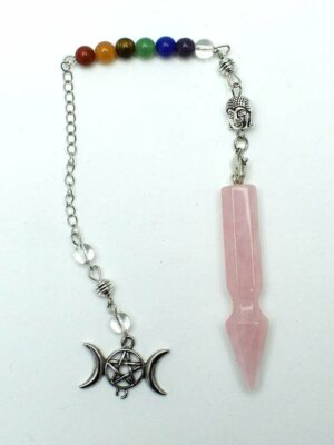 Pendulum Triple Moon Rose Quartz