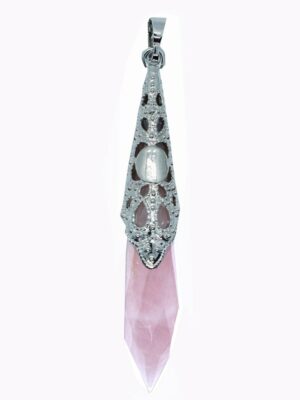 Pendant Faceted Lace Rose Quartz