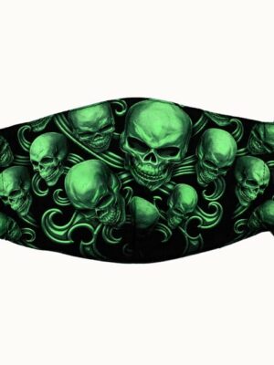 Mask Glow In Dark Green Skulls