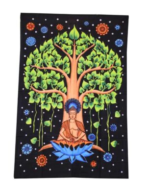 Bedspread Single Budha Tree