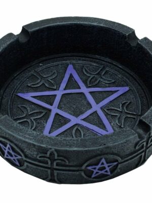 Ashtray Black Purple Pentagram