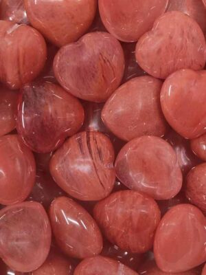 Stone Heart Cherry Quartz 25x25x15mm