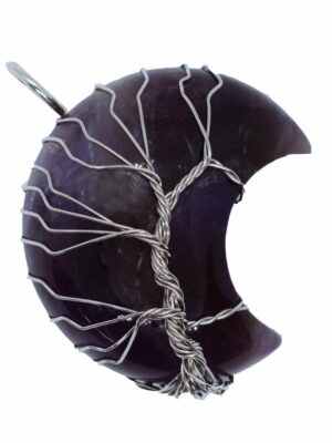 Pendant Moon Amethyst Tree of Life