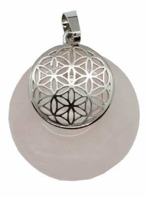 Pendant Donut FOL Rose Quartz