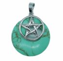 Pendant Donut Penta Blue Howlite