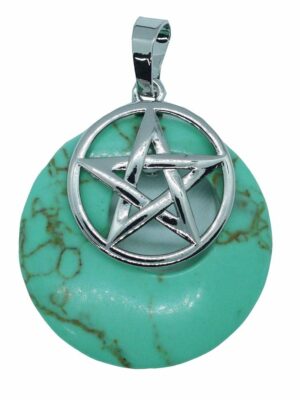 Pendant Donut Penta Blue Howlite
