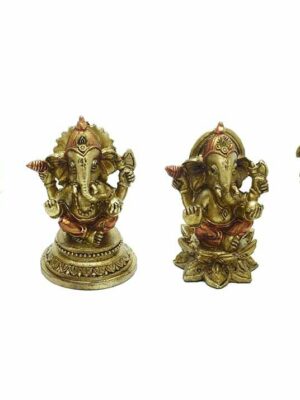 Ganesh Sitting Set of 4 Gold