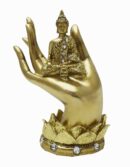 Buddha on Hand Gold 15X9X19cm