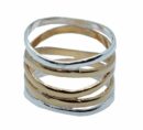 Silver Ring 2 Tone Rose Bands