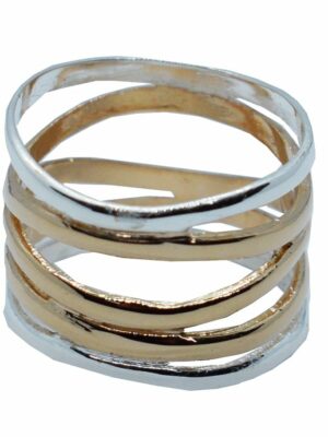 Silver Ring 2 Tone Rose Bands