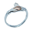 Silver Ring Claddagh Rose Gold