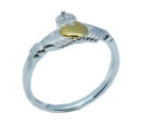 Silver Ring Claddagh Gold