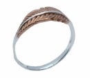 Silver Ring Feather Rose Gold