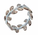 Silver Ring Leaves 2Tone Rose