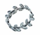 Silver Ring Leaves Plain