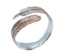 Silver Ring Feathers 2Tone Rose