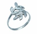 Silver Ring Leaves Plain