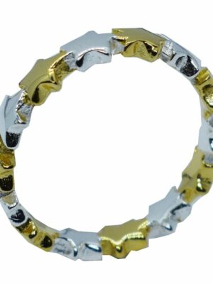 Silver Ring Stars 2Tone Gold