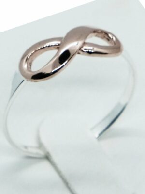 Silver Ring Eternity Two Tone Rose