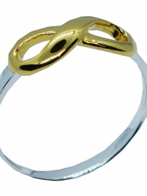 Silver Ring Eternity 2Tone Gold