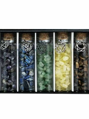 Bottle Set Chakra Chip Stone