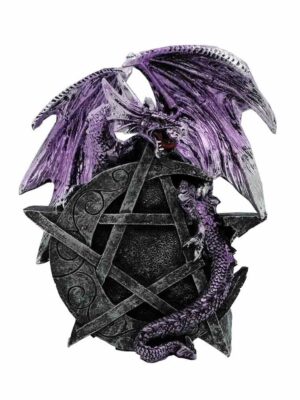 Dragon On Pentagram Moon Purple