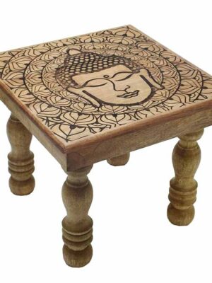 Table Wood Buddha Head H25cm x W30cm