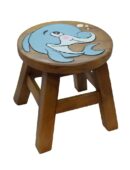 Stool Wooden Dolphin