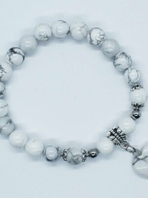 Bracelet Heart White Howlite