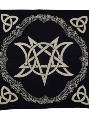 Altar Cloth Pentagram Black/White 60X60cm