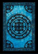 Bedspread Double Round Elephant Blue